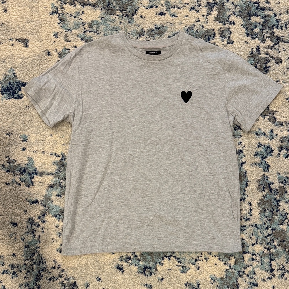 Gray T-Shirt with Black Heart